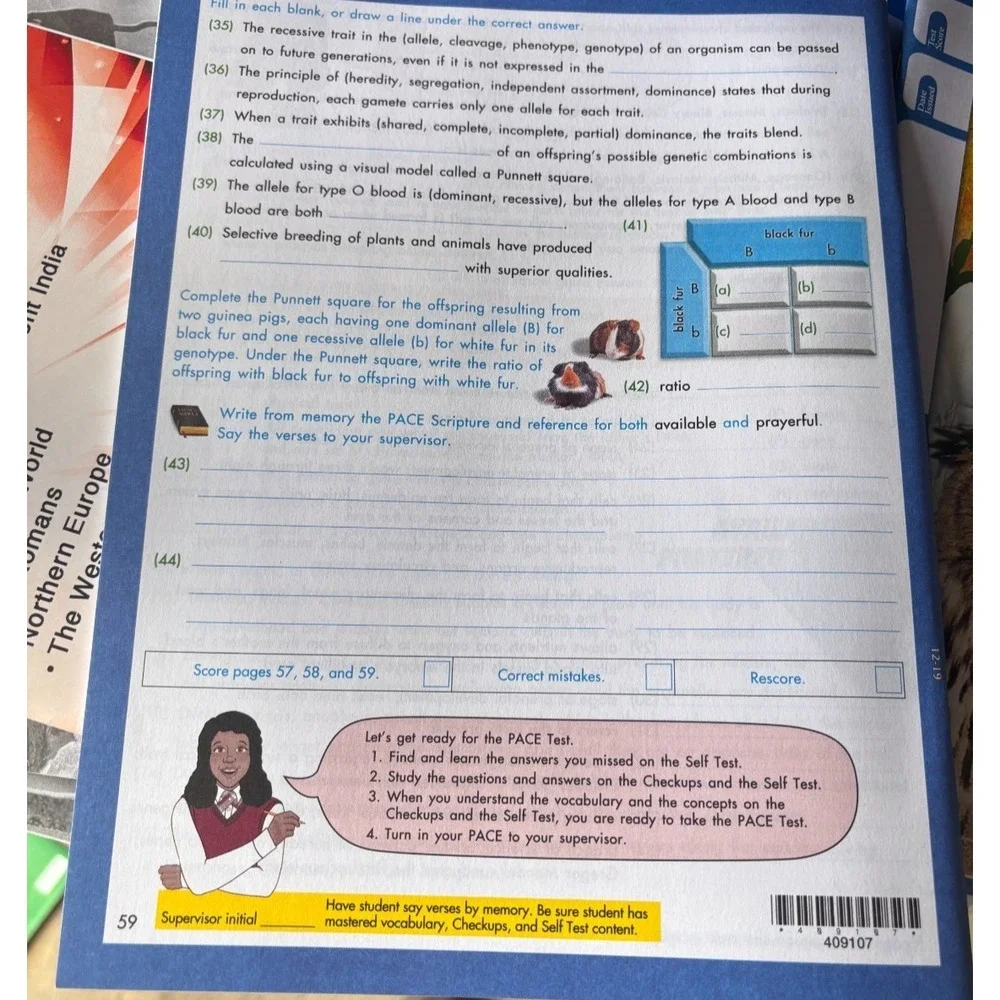 ACE Science 1107  homeschooling workbook